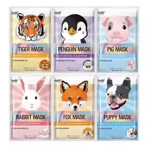 NEW EpiElle Animal Mask for Kids | Moisturizing & Gentle Skincare– 6pcs x 1 Sets - Picture 1 of 8