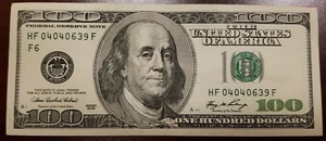 Series 2006 ~ US One Hundred Dollar Bill $100 ~Atlanta ~ HF 04040639 F - Picture 1 of 4