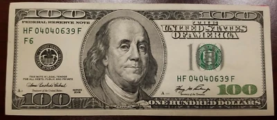 Series 2006 ~ US One Hundred Dollar Bill $100 ~Atlanta ~ HF 04040639 F - Image 1 of 4