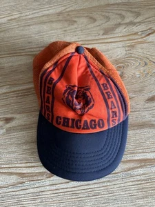 Vintage Chicago Bears NFL Truckers  Style Cap Orange & Blue Adjustable But Small - Picture 1 of 3