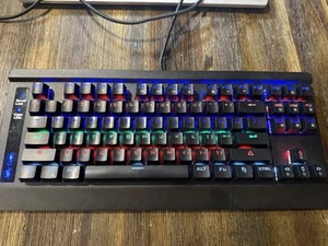 Jelly Comb Mechanical LED Backlight Gaming Keyboard With Blue Switched Read Desc - Picture 1 of 10