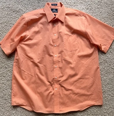 Camisa de vestir Stafford naranja manga corta para hombre talla 18 Foto 1 de 4