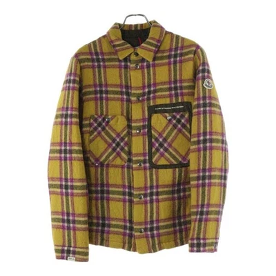 MONCLER 21AW KURYS Wool Check Down Shirt Jacket Yellow G20911A00133 Used c4546f7 - Image 1 of 4