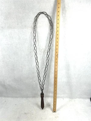 antique rug beater original twisted wire unusual 32 x 5.5 19th c original  - Image 1 of 4