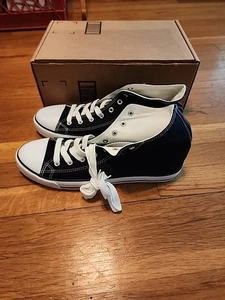 Men's Size 12 Canvas High Top Sneakers Black Lace-Up ZY -K21023M - Picture 1 of 6