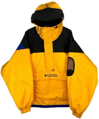 Vintage 90s Columbia Sportswear Anorak 1/2 Zip Pullover Sz L Yellow Ski Jacket - Image 1 of 4