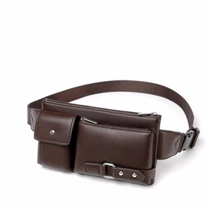 Men's Leather Sling Bag,Chest Shoulder Backpack, Water waterproof Crossbody B... - Picture 1 of 6