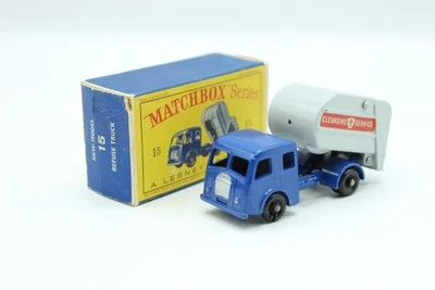 Matchbox Lesney 15c Dennis Tippax Refuse Collector - D Type Boxed — 第 1/4 张图片