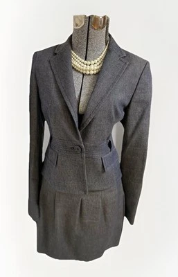 NUEVO $486 BCBG Maxazria Falda Traje Talla 4 Conjunto de Dos Piezas 30X16 Bolsillos Ejecutivos Foto 1 de 4