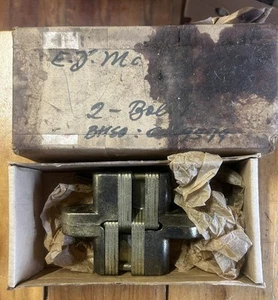 Antique Concealed Hinge, Heavy Brass, 4” X 5 1/2” - Original Box W Wrap Pics - Picture 1 of 10