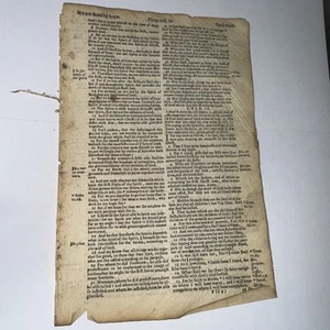 1634 KING JAMES BIBLE LEAF PAGE ROMANS 8:8-11:4 GODS WILL - Bild 1 von 3