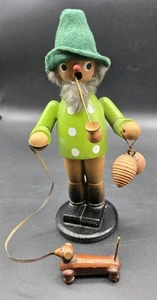 Vintage Deutscher Räuchermann Dackel Hund & Tannenzapfen / Bienenstöcke?, 8,25" groß - Bild 1 von 17