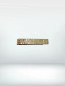 Vintage Hickok USA Tie Clip Gold Tone With Imitation Diamonds  - Picture 1 of 5
