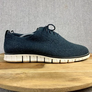 Cole Haan ZeroGrand Stitchlite Oxford Men 12 M Gray Wool Knit Sneaker Dress Shoe - Picture 1 of 12