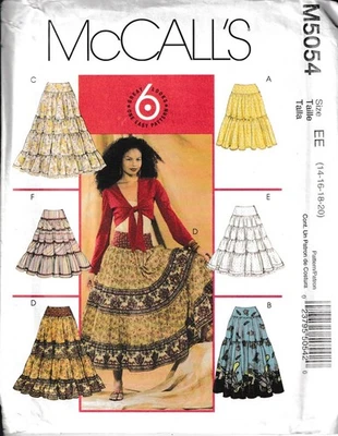 Boho Tiered Maxi Midi Skirts Plus Size 14-20 Sewing Pattern - Image 1 of 3
