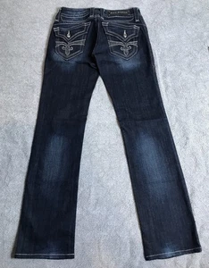 NEU Rock Revival Damengröße 28 dunkel niedriger Bund Chrissie gerade Bootcut-Jeans - Bild 1 von 20
