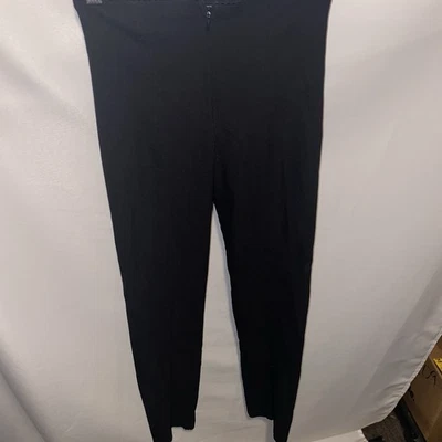 Pantalones Mesmerize Mariel 6 Negros Elastizados Cintura Alta Ajustados Frontal Abertura Oficina Carrera Foto 1 de 4