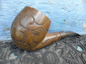 Grande pipa in legno con vortice decorativa - Foto 1 di 5