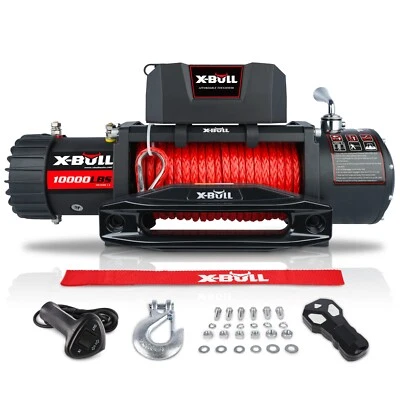 X-BULL Electric Winch 10K lbs Synthetic Remote 12V Towing Truck Car Off Road 4WD Foto 1 de 4