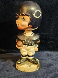 Chicago Bears Bobblehead Vintage Años 60 Nodder 7" Soporte Dorado Japón - Imagen 1 de 5