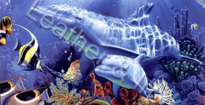 Nueva cubierta de chequera de vinilo con diseño de delfines Dolphin Foto 1 de 2