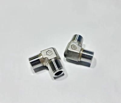 (2) 100HM_SS_1/2 Ham-Let 316-Stainless Steel 1/2" MNPT Male 90 DEG Elbow - Image 1 of 4