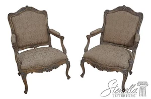F63564EC: Pair Antique 19th C. French Louis Polychrome Open Armchairs - Picture 1 of 23