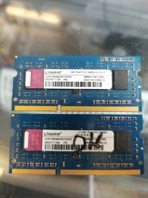 Kingston ACR128X64D3S1333C9 (1GB DDR3 PC3-10600S 1333MHz 204-pin) Memory 2 X 1gb - Image 1 of 2