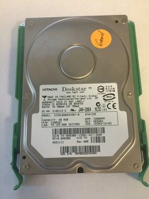 Hitachi IC35L060AVV207-0 Deskstar    P/N 13G0221 3.5" 40GB IDE HDD - Image 1 of 4
