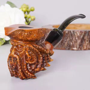 Handgeschnitzte Tabakpfeife Captain Davy Jones Pirat Tabakpfeifen rustikalisiert - Bild 1 von 6