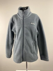 COLUMBIA Jacket Boys Large Gray Fleece Full Zip Long Sleeve Pockets Size 6-7 - Picture 1 of 7