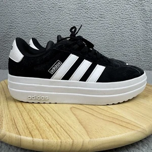 Adidas VL Court Bold Kids 5.5 Womens 6.5 Black Suede Platform Chunky Shoes - Picture 1 of 10
