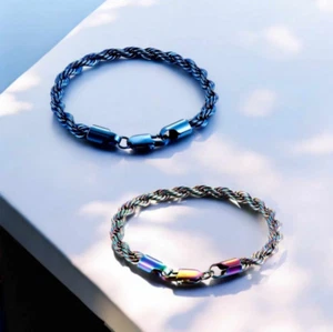 Pulsera de cadena de eslabones de cuerda gruesa de acero inoxidable de calidad de 6*MM para hombre - Imagen 1 de 2