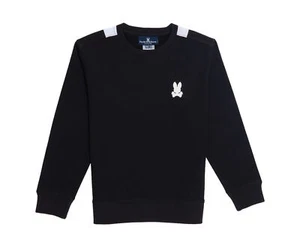 Psycho Bunny Kids' Wilkes Sweatshirt Black/White B0S259W1FT-BLK - Picture 1 of 2