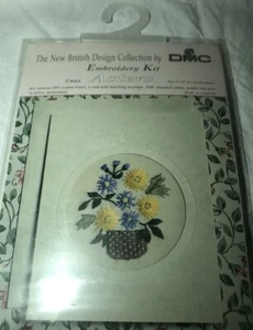 DMC Embroidery Kit Aster flowers in basket With Card And Envelope - Picture 1 of 4