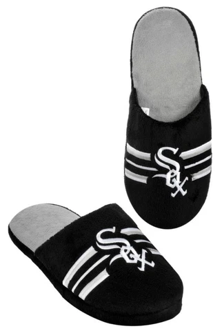 Chicago White Sox Size Large Men's Stripe Slippers [NEW] MLB Slide Shoes House Cover