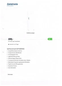 Gefrierschrank Constructa/Neff CE733EW33, Standgerät - Bild 1 von 1