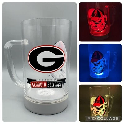University Georgia Bulldogs Collectible LED LIGHT UP 20oz Plastic Mug Cup - Image 1 of 4