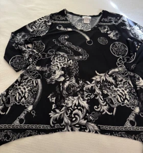 Top gótico caprichoso asimétrico 2XL para mujer de Styles Midnight Velvet - Imagen 1 de 7