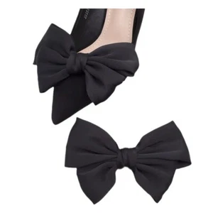 Satin Bow Shoe Clips Dots Solid Color Shoe Clips Removable Shoe Clips Elegant... - Picture 1 of 6