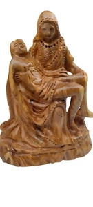 Bethlehem Wood Carving Hand Carved Olive Wood Pieta Figurine statue - Picture 1 of 1