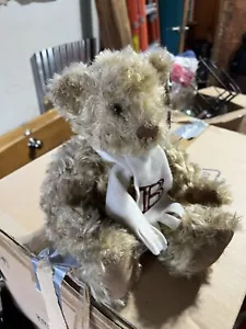 Burberry Fragrance Promo Brown Teddy Bear Plush Stuffed Animal "B" Scarf Logo - Picture 1 of 5