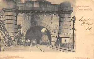1141 CARTOLINA BARDONECCHIA FREJUS TRENO ANIMATA HOTEL SOMMEILLER VIAGGIATA 1901 - Picture 1 of 2