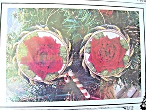 Forro plateado contado punto de cruz gráfico rosa roja adornos diseñados para 28 quilates - Imagen 1 de 5