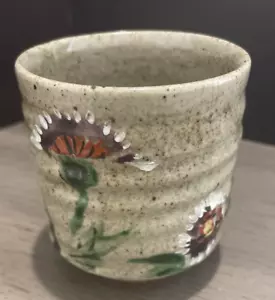 VTG Single Cup Small Floral Pattern Pottery Stoneware Serveware Coffee Tea Saki - Picture 1 of 7