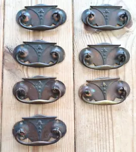 7 Art Nouveau coppered drawer handles. Circa 1900 - Picture 1 of 3