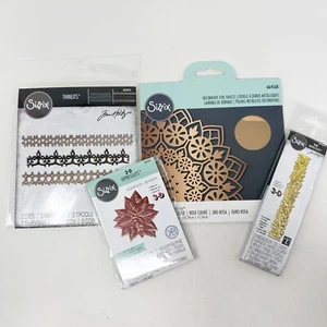 Sizzix Thinlits Impresslits Bundle Metallic Paper Christmas Holiday Die Cut Sets - Picture 1 of 9