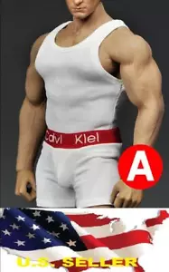 1/6 men white Tank top Underwear for hot toys phicen M34 M33 muscular body ❶USA❶ - Picture 1 of 2