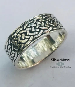 SilverNess Men's Jewellery :925 Sterling Silver Celtic Sailor Knot Ring - Picture 1 of 3