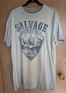 Salvage Supply Company Native American Live to Ride T- Shirt Gry/Blk Mens Sz XXL - Picture 1 of 5